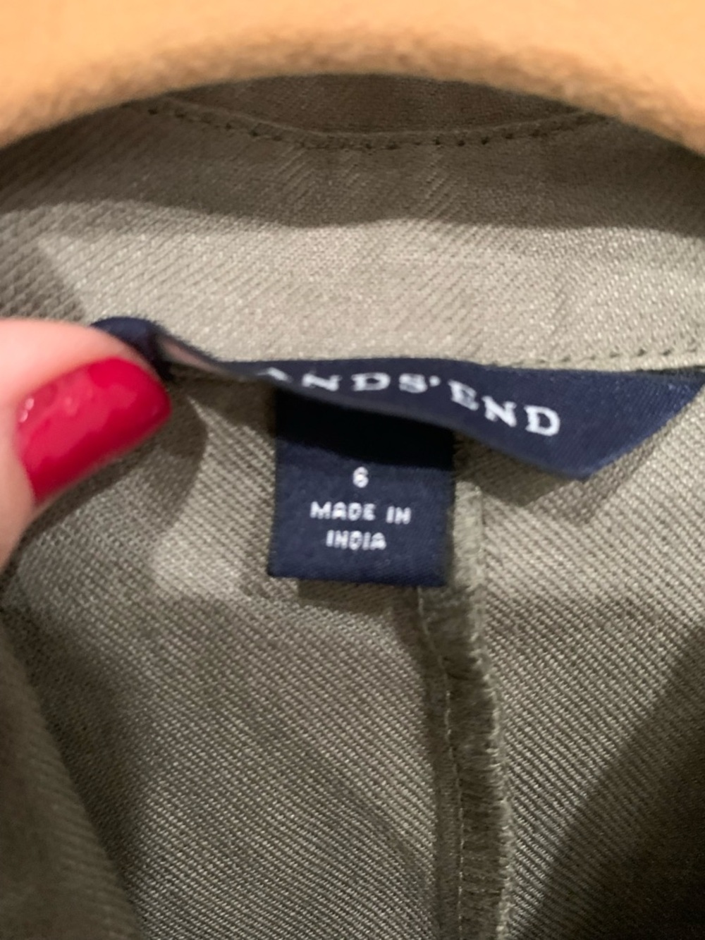 2 Lands' End Linen Olive Black 3/4 Sleeve Midi Button-Front Shirt Dresses, NWOT - Picture 5 of 10